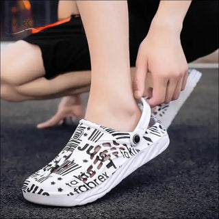 Letter Print Slippers Men Summer Sandals Beach Shoes - flip