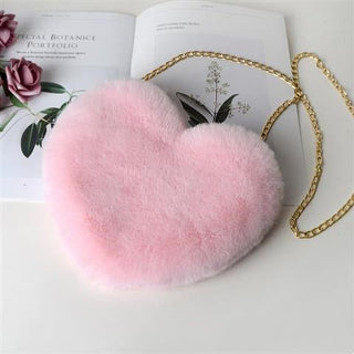 Enchanting Plush Heart - Shaped Shoulder Bag - K - AROLE