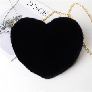 Enchanting Plush Heart - Shaped Shoulder Bag - K - AROLE