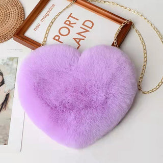 Enchanting Plush Heart - Shaped Shoulder Bag - K - AROLE