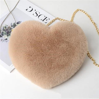 Enchanting Plush Heart - Shaped Shoulder Bag - K - AROLE