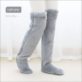 Over Knee High Fuzzy Long Socks Warm Cold Leg Joint