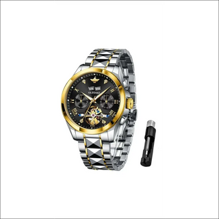 Luxury Two-Tone Automatic Men’s Sports Watch - Black