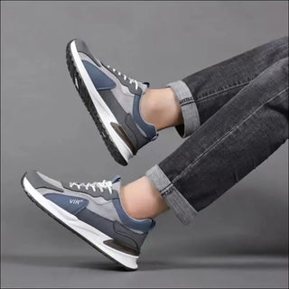 Men’s Color Block Mesh Shoes Fashion Casual Lace-up