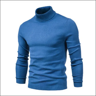 Men’s Solid Color Slim Pullover Turtleneck Sweater Winter