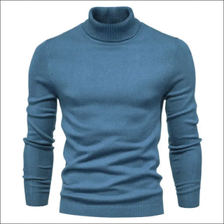 Men’s Solid Color Slim Pullover Turtleneck Sweater Winter