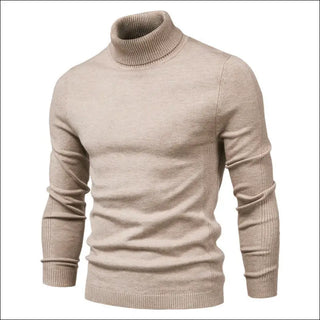 Men’s Solid Color Slim Pullover Turtleneck Sweater Winter