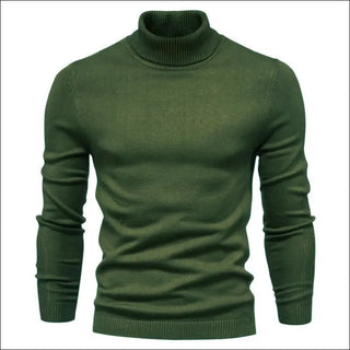 Men’s Solid Color Slim Pullover Turtleneck Sweater Winter