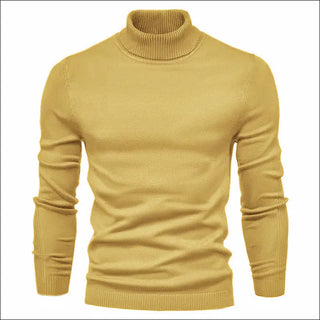 Men’s Solid Color Slim Pullover Turtleneck Sweater Winter