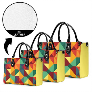 Multi-Color Geometric Patchwork Handbag