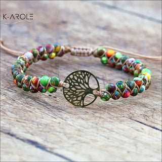 Natural Stone Tree of life bracelets - A139green