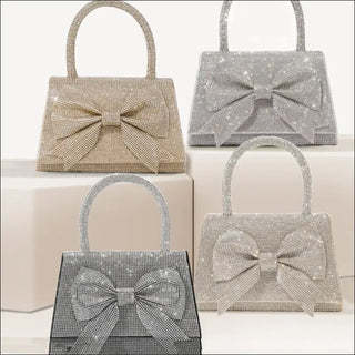 New Light Luxury Full Diamond Bow Handbag - Bags