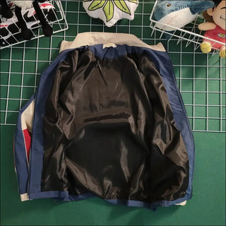 Retro Colorblock Patchwork Baseball Jacket - clothes