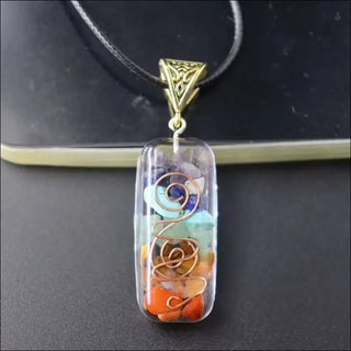 Retro Reiki Healing Energy Crystal Pendant Natural Stone