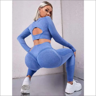 Seamless Two-Piece Athleisure Set: Long Sleeve Top