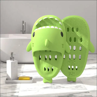 Shark Slippers With Drain Holes Shower Shoes For Women