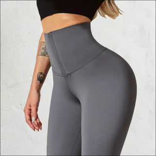 Sleek & Sculpting High-Waisted Compression Leggings - Grey