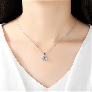 Sparkling Allure Pave Diamond Pendant Necklace in 925 Sterling Silver K-AROLE