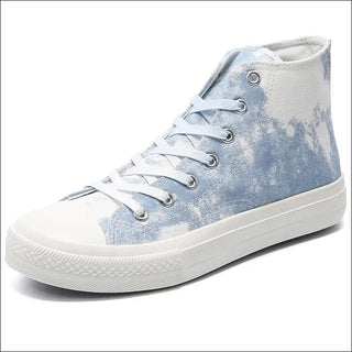 Spring new Hong Kong wind Zhejiang color-changing tie-dye high top canvas shoes men's and women's graffiti board shoes Korean version of couple ins tide shoes Hypersku