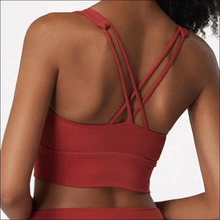 Stylish Crisscross Strappy Backless Sports Bra - clothes