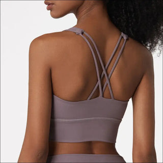 Stylish Crisscross Strappy Backless Sports Bra - 10size