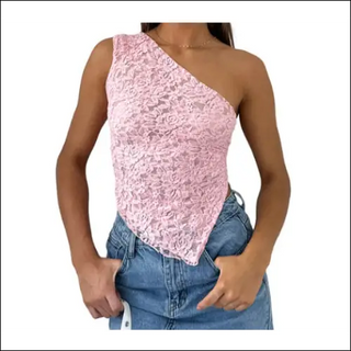 Stylish Crop Top With Braided Details - Pink / L