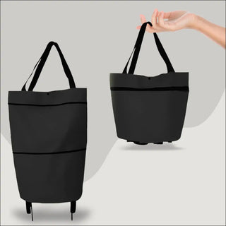 Stylish Foldable Shopping Tote with Durable Wheels