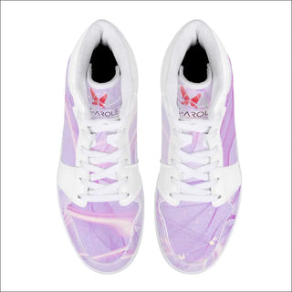 Stylish High-Top Leather Sneakers - Pastel Violet - sneakers