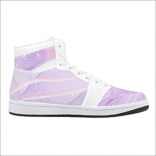 Stylish High-Top Leather Sneakers - Pastel Violet - sneakers