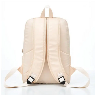 Stylish Khaki Canvas Backpack with Leather Accents - sac