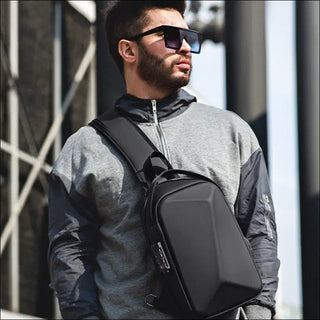 Stylish Men's Casual Chest Bag with USB Charging Port K-AROLE