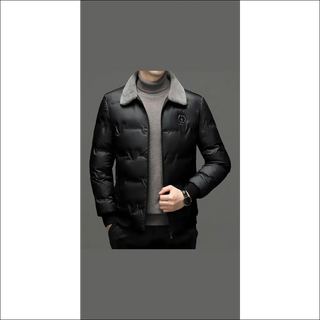 Stylish Men’s Faux Leather Jacket with Fleece Lining