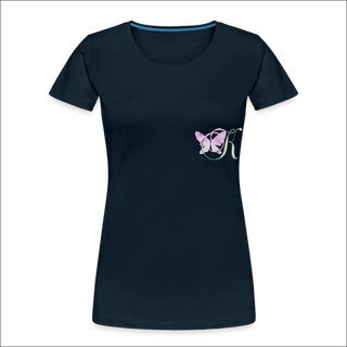 Stylish Organic Women’s Premium Pink T-Shirt - deep navy