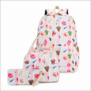 Stylish Pastel Backpack Set - Trendy Colorblock Design