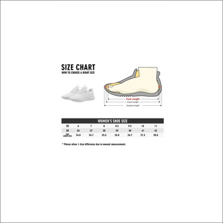 Womens New Lace Up Front Running Shoes. Detailed size chart for accurate fit selection. Comfortable and stylish athletic footwear.