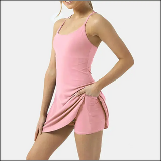 Stylish Sleeveless Wrap Dress - Pink / L - clothes