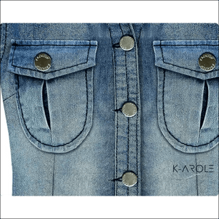 K - AROLE™️ Vintage Denim Belted Shirt Dress - K - AROLE