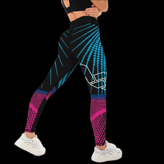 Vibrant Digital Print Activewear Leggings: Energetic Style