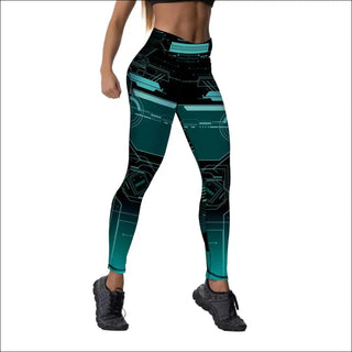 Vibrant Digital Print Activewear Leggings: Energetic Style