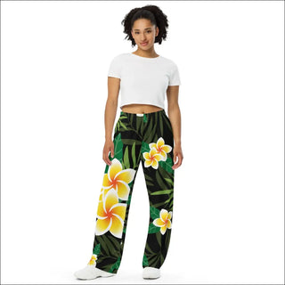 Vibrant Floral Print Wide-Leg Palazzo Pants for Women - 2XS