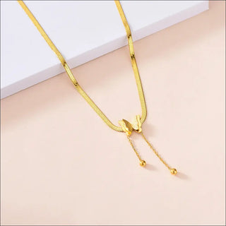 Vintage Butterfly Necklace Women Golden Stainless Steel Blade Snake Chains Aesthetic Charms Choker Women jewelry Gift To Mujer K-AROLE