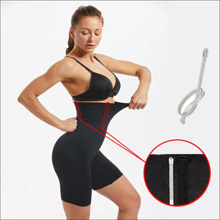 Sleek women's shapewear with tummy control and butt lifting design, featuring adjustable straps for a customized fit.