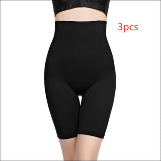 Shapewear for women, slimming body shaper shorts in black, providing tummy control and shaping the silhouette.