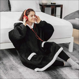 Winter TV Hoodie Blanket Winter Warm Home Clothes Women Men Oversized Pullover With Pockets K-AROLE