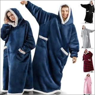 Winter TV Hoodie Blanket Winter Warm Home Clothes Women Men Oversized Pullover With Pockets K-AROLE