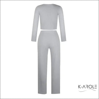 Elegant White Jumpsuit with Floral Appliques - K - AROLE