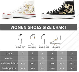 Kufeiti Women’S High Top Canvas Sneakers Canvas Shoes Lace up White Black Sneakers Casual Walking Shoes