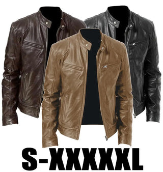 Smart leather jacket with zipper pockets and decorative design. Stylish outerwear for trendy fashion-forward individuals. Available in a range of sizes and colors to complement any wardrobe.