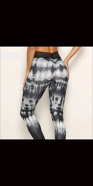 Vibrant Tie-Dye Workout Leggings with Mesh Waistband